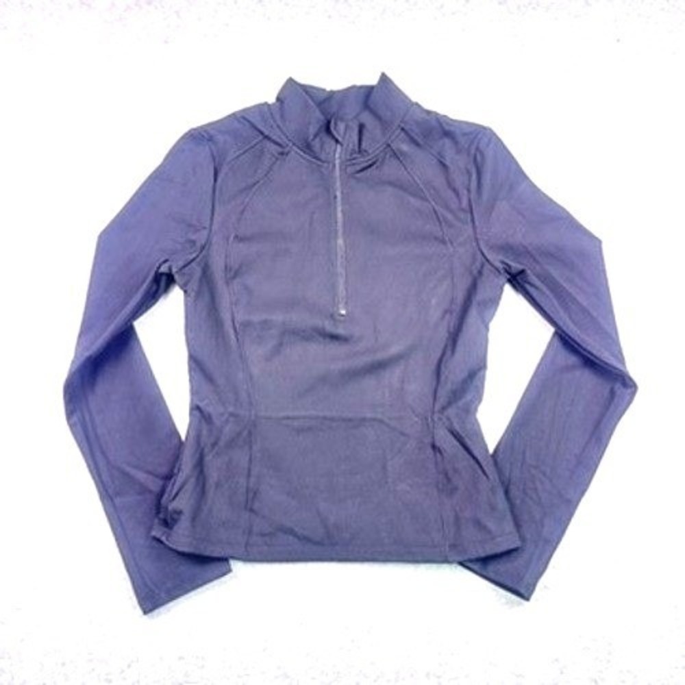 Qinsen Womens Quarter Zip Athletic‎ Top Gray Small NWT